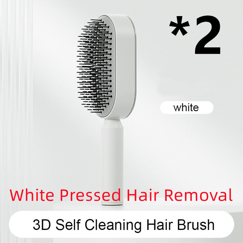 Self Cleaning Hair Brush For Women One-key Cleaning Hair Loss Airbag Massage Scalp Comb Anti-Static Hairbrush Vibrant Vaults