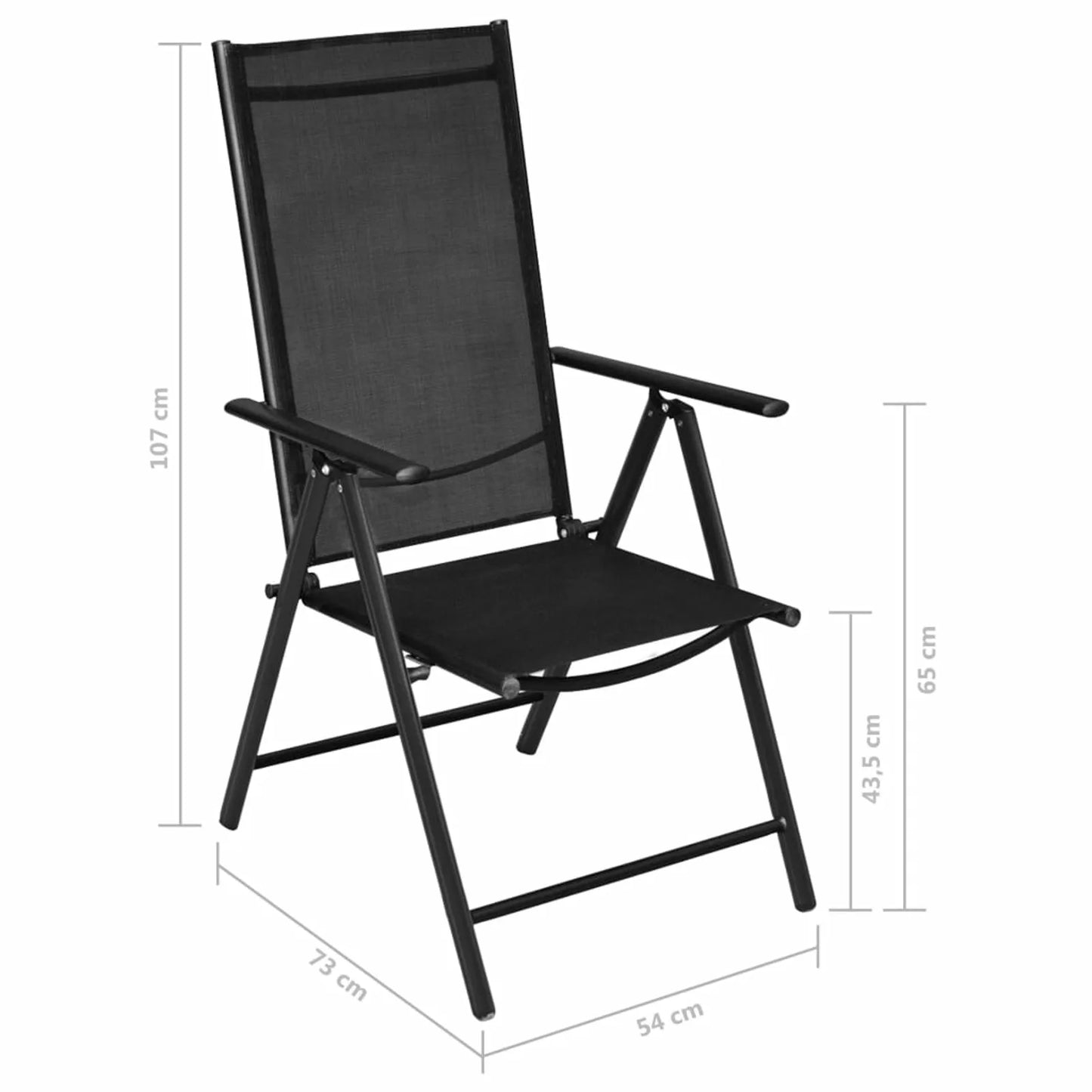 4PCS Folding Patio Chairs Aluminum and Textilene for Camping Garden Pool Beach Using