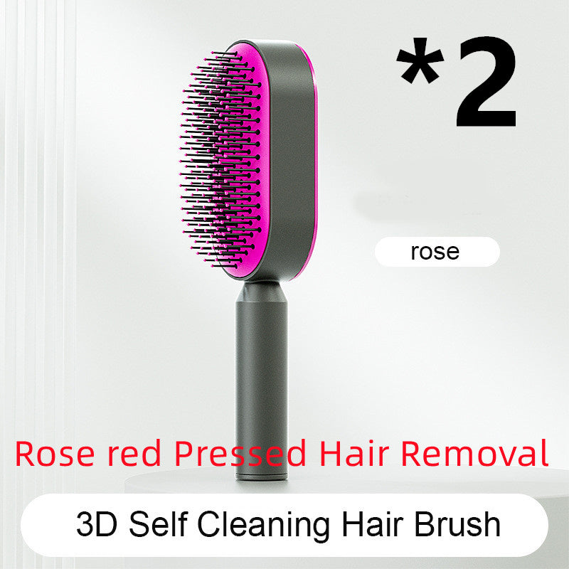 Self Cleaning Hair Brush For Women One-key Cleaning Hair Loss Airbag Massage Scalp Comb Anti-Static Hairbrush Vibrant Vaults