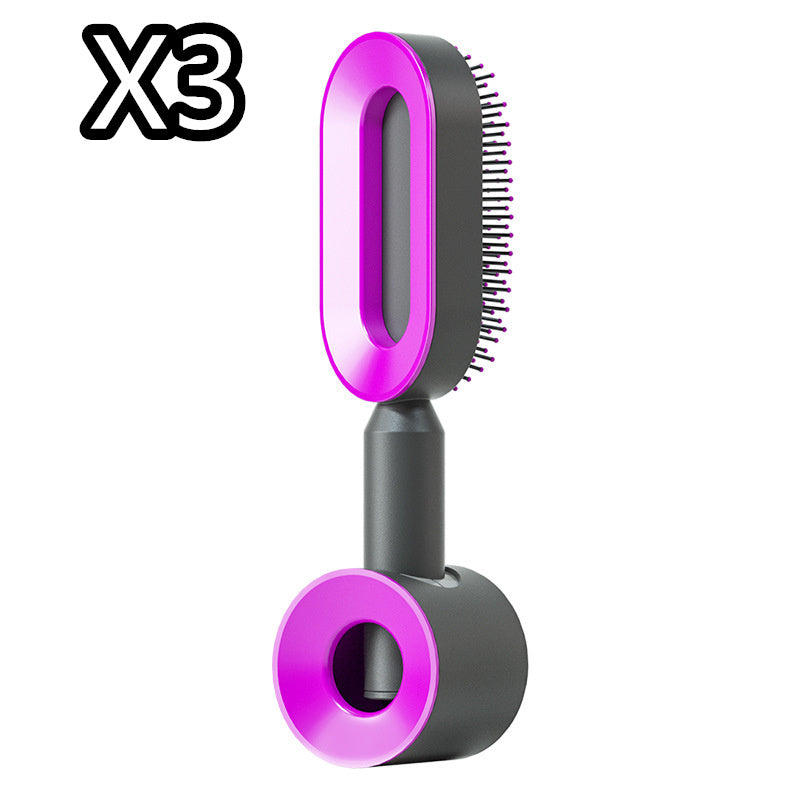 Self Cleaning Hair Brush For Women One-key Cleaning Hair Loss Airbag Massage Scalp Comb Anti-Static Hairbrush Vibrant Vaults