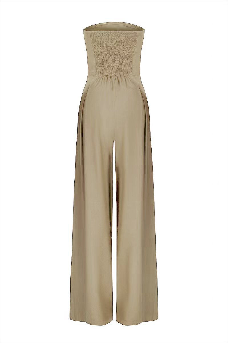 Loose Tube-top Jumpsuit Ins Fashion Backless Wide Leg Long Pants Overalls Women's Clothing Vibrant Vaults