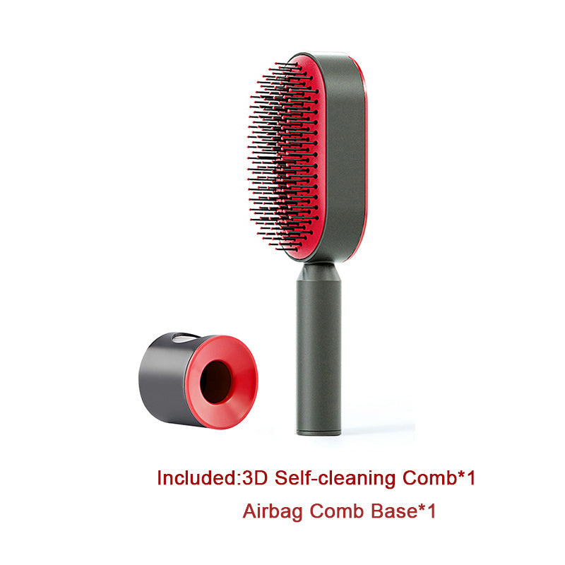 Self Cleaning Hair Brush For Women One-key Cleaning Hair Loss Airbag Massage Scalp Comb Anti-Static Hairbrush Vibrant Vaults