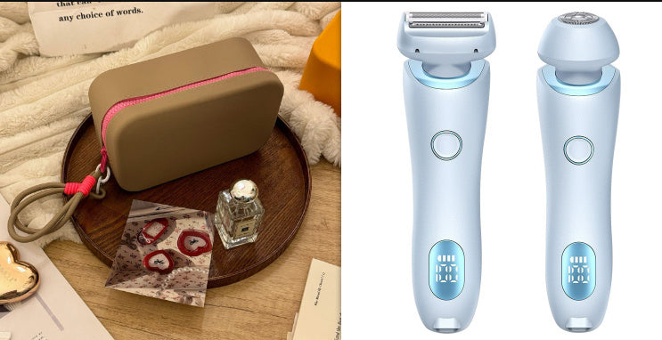 2 In 1 Hair Removal Epilator USB Rechargeable Trimmer Women Body Razor Face Leg Armpit Bikini Hand Pubic Shaver Hair Remover Vibrant Vaults