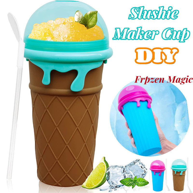 500ml Large Capacity Slushy Cup Summer Squeeze Homemade Juice Water Bottle Quick-Frozen Smoothie Sand Cup Pinch Fast Cooling Magic Ice Cream Slushy Maker Beker Kitchen Gadgets Vibrant Vaults