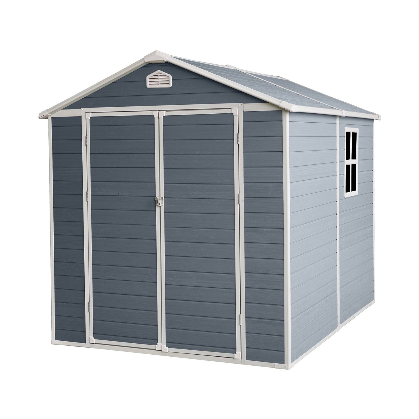 8x6ft Resin Outdoor Storage Shed Kit-Perfect To Store Patio Furniture,Grey Vibrant Vaults