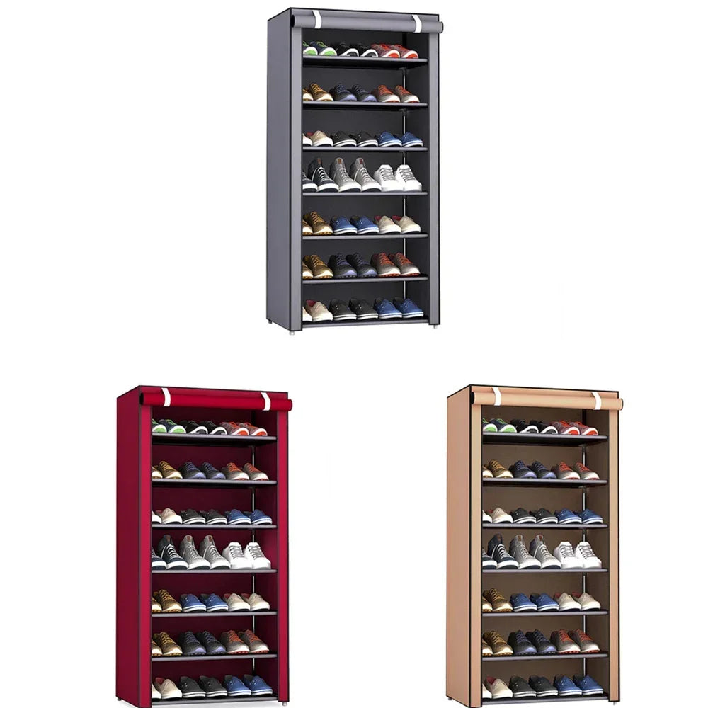Multilayer Shoe Rack Organizer Nonwoven Fabric Hallway Entryway Stand Holder Space Saving Cabinet Home Furniture Dustproof Shelf Vibrant Vaults