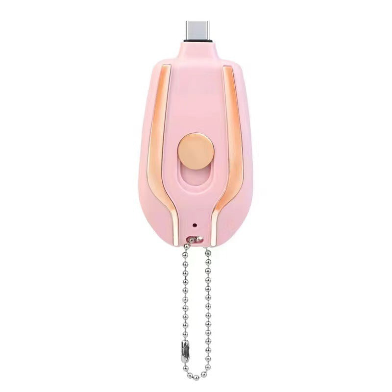 1500mAh Mini Power Emergency Pod Keychain Charger With Type-C Ultra-Compact Mini Battery Pack Fast Charging Backup Power Bank Vibrant Vaults