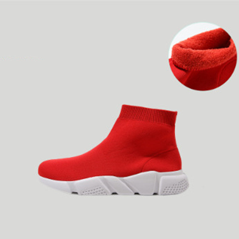 New Plush Thickened Casual Flying Woven Shoes Full Size Vibrant Vaults