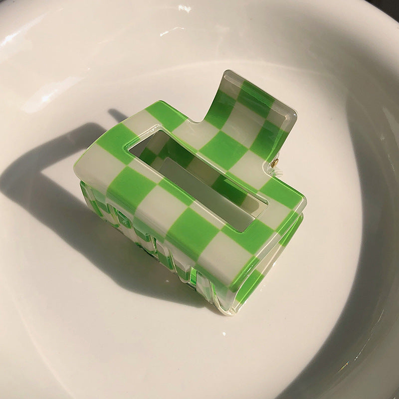 Colorful Checkerboard Grab Clips All-match Hair Grasping Simple Vibrant Vaults
