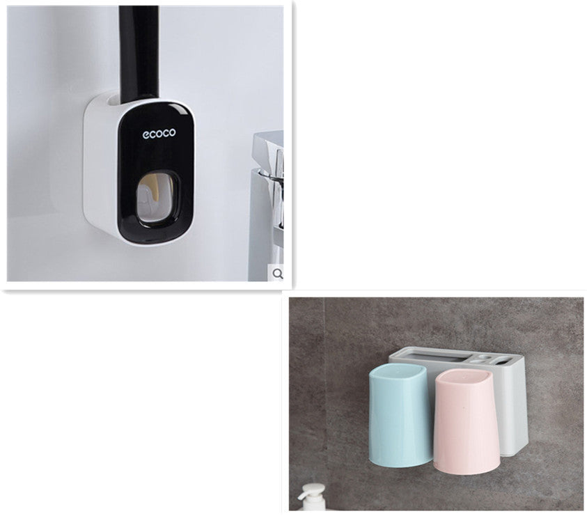 Wall Mounted Automatic Toothpaste Holder Bathroom Accessories Set Dispenser Vibrant Vaults