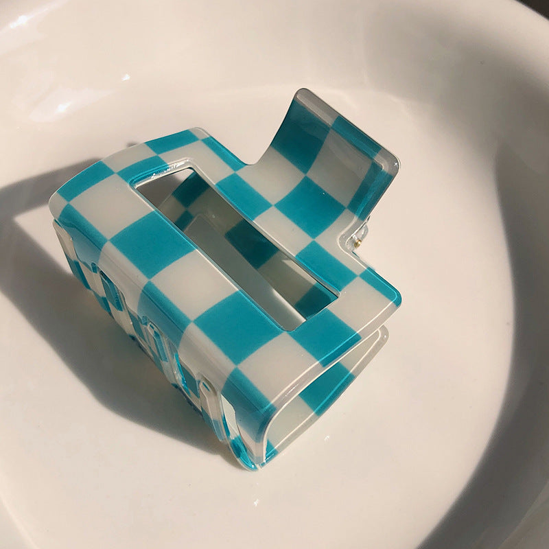 Colorful Checkerboard Grab Clips All-match Hair Grasping Simple Vibrant Vaults