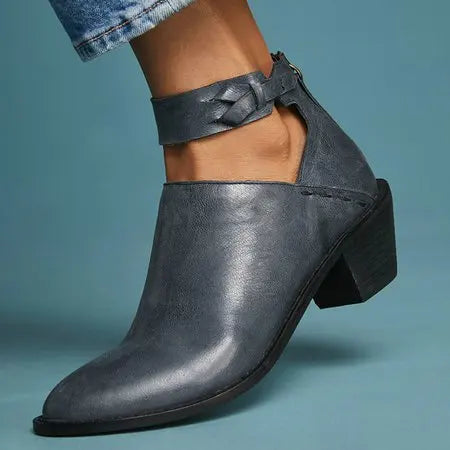 Winter Boots Lady Pointe Shoes Boots-Women Rivets Luxury Designer 2024 Pointy Autumn Rubber Low Fashion Lace-Up Cotton Fabric S Vibrant Vaults
