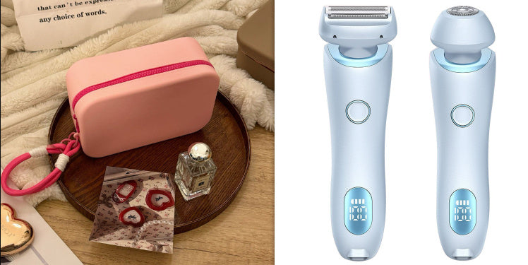 2 In 1 Hair Removal Epilator USB Rechargeable Trimmer Women Body Razor Face Leg Armpit Bikini Hand Pubic Shaver Hair Remover Vibrant Vaults