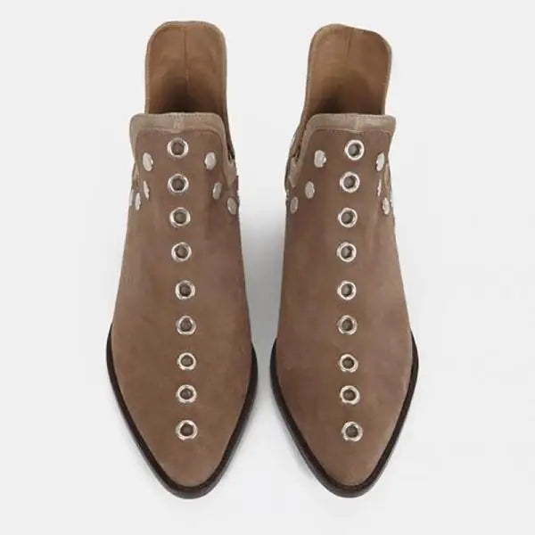 Winter Boots Lady Pointe Shoes Boots-Women Rivets Luxury Designer 2024 Pointy Autumn Rubber Low Fashion Lace-Up Cotton Fabric S Vibrant Vaults