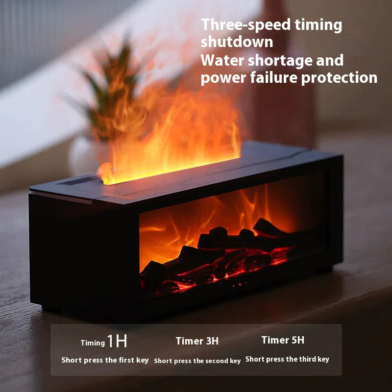 Simulation Fireplace Flame Remote Control Humidifier Aromatherapy Vibrant Vaults