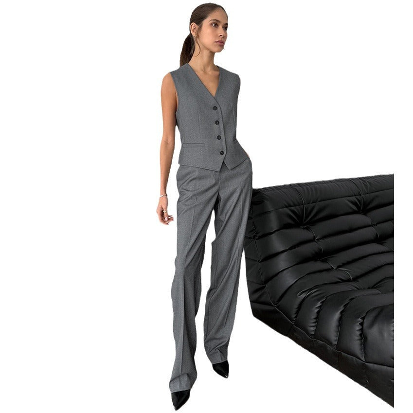 French Slim V-neck Simple Graceful Casual Suit Vibrant Vaults