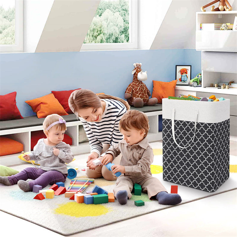 Large Laundry Basket Striped Foldable Storage Bag Laundry Baskets Vibrant Vaults