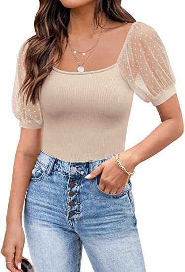 Fashionable See-through Slim Patchwork Short Sleeve Vibrant Vaults