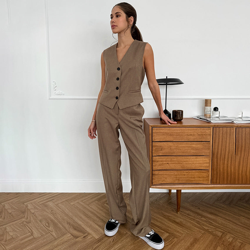 French Slim V-neck Simple Graceful Casual Suit Vibrant Vaults