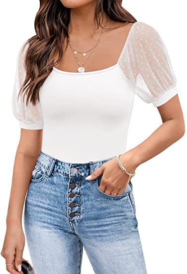 Fashionable See-through Slim Patchwork Short Sleeve Vibrant Vaults