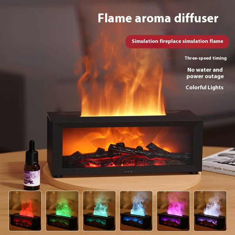 Simulation Fireplace Flame Remote Control Humidifier Aromatherapy Vibrant Vaults