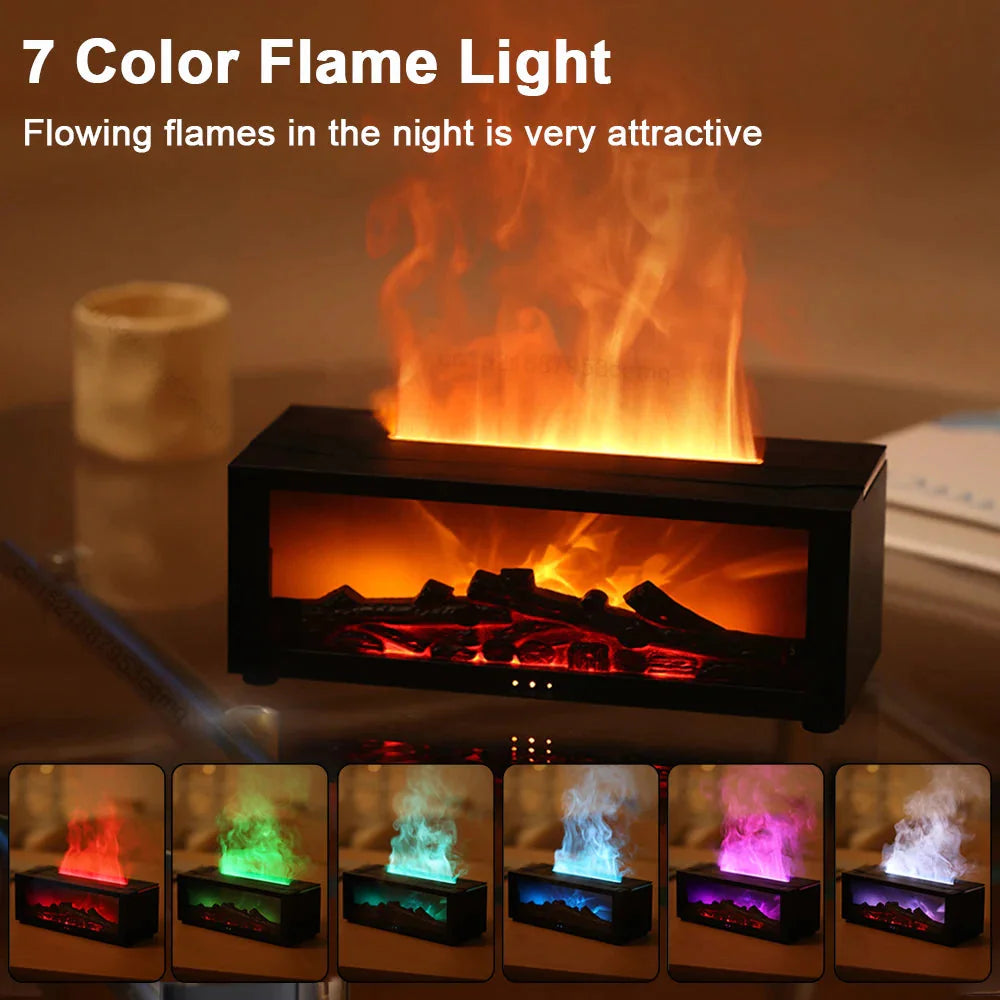 Simulation Fireplace Flame Remote Control Humidifier Aromatherapy Vibrant Vaults