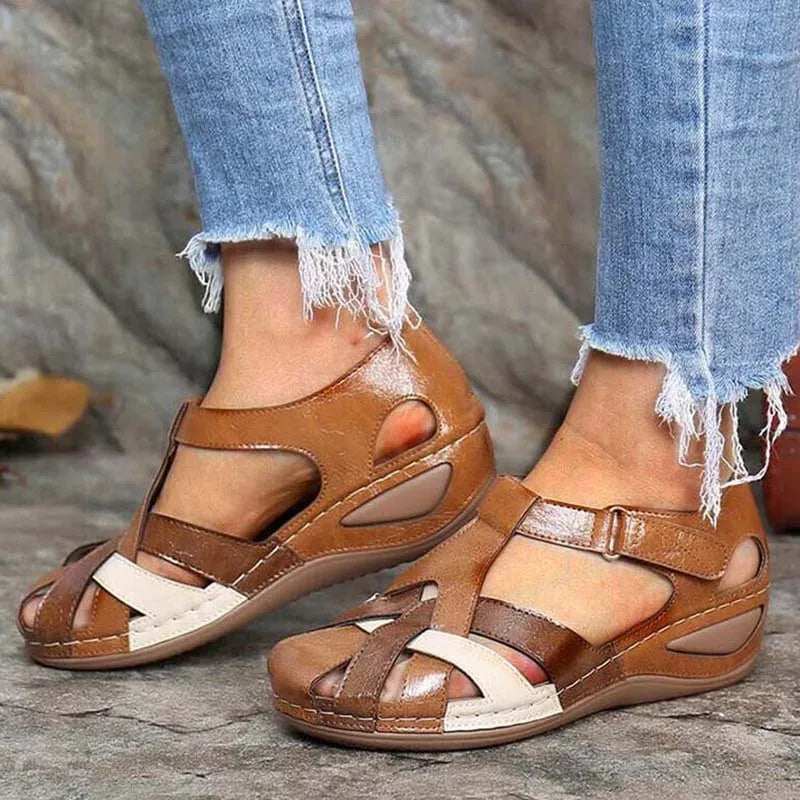 Open Toe Summer Women New Elegant Non Slip Shoes For Women Wedges Non-Slip Buckle Zapatos De Mujer Sandals Women Footwear Vibrant Vaults