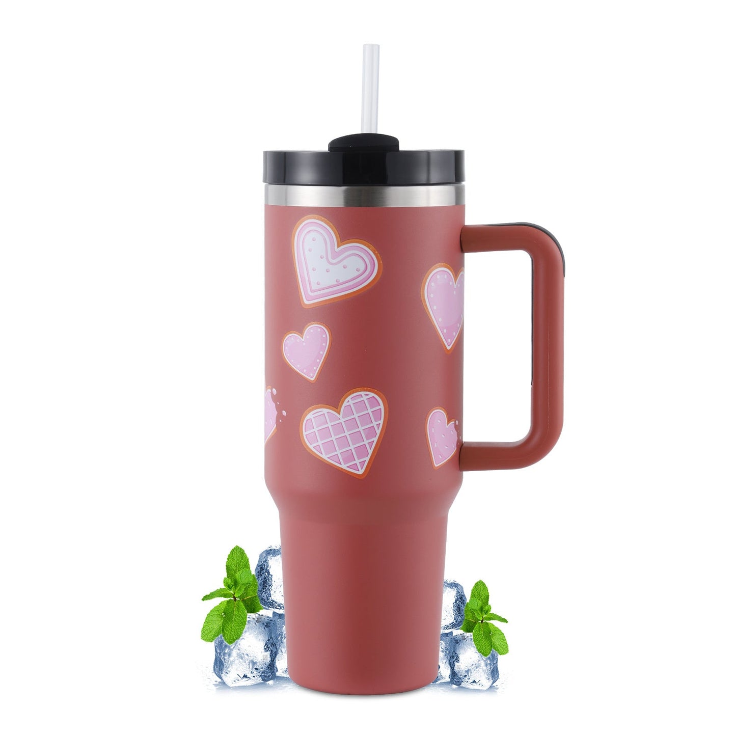 40oz Straw Coffee Mug With Handle Portable Car Stainless Steel Water Bottle Large Capacity Travel Bisphenol A Free Mug Vibrant Vaults