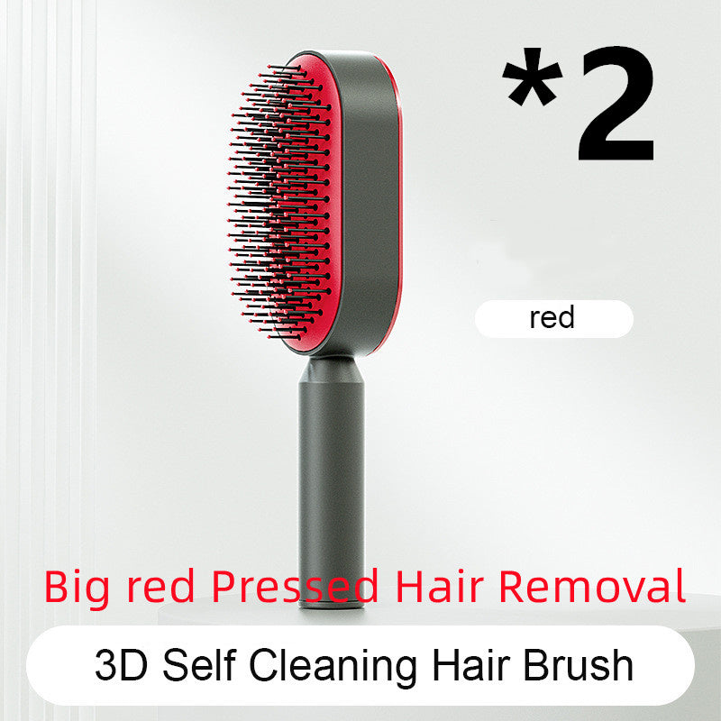 Self Cleaning Hair Brush For Women One-key Cleaning Hair Loss Airbag Massage Scalp Comb Anti-Static Hairbrush Vibrant Vaults