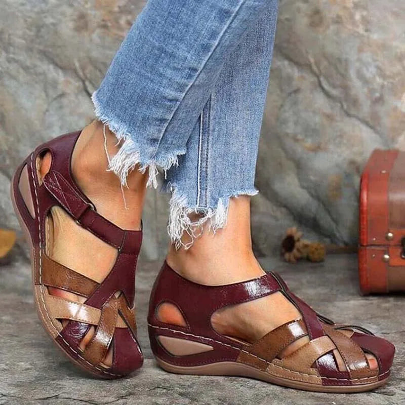 Open Toe Summer Women New Elegant Non Slip Shoes For Women Wedges Non-Slip Buckle Zapatos De Mujer Sandals Women Footwear Vibrant Vaults
