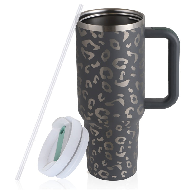 40oz Straw Coffee Mug With Handle Portable Car Stainless Steel Water Bottle Large Capacity Travel Bisphenol A Free Mug Vibrant Vaults