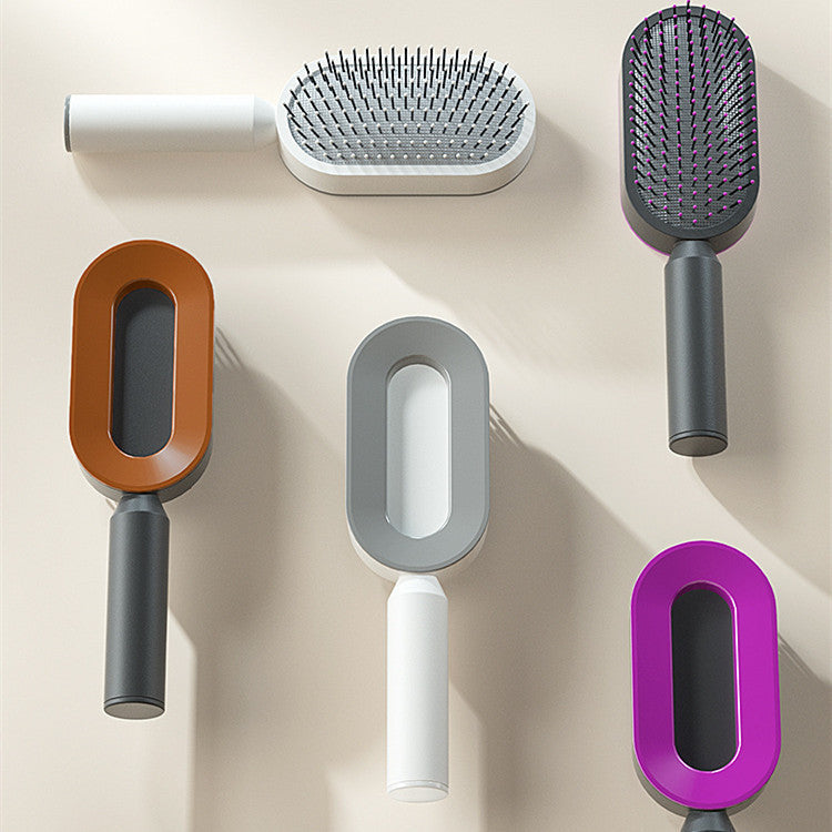 Self Cleaning Hair Brush For Women One-key Cleaning Hair Loss Airbag Massage Scalp Comb Anti-Static Hairbrush Vibrant Vaults