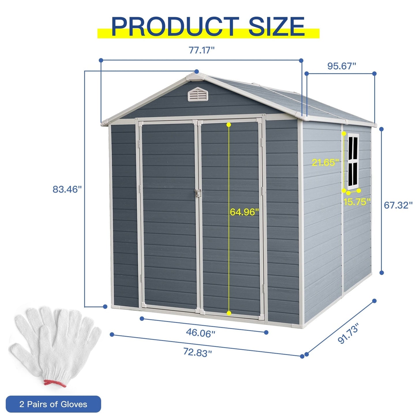 8x6ft Resin Outdoor Storage Shed Kit-Perfect To Store Patio Furniture,Grey Vibrant Vaults