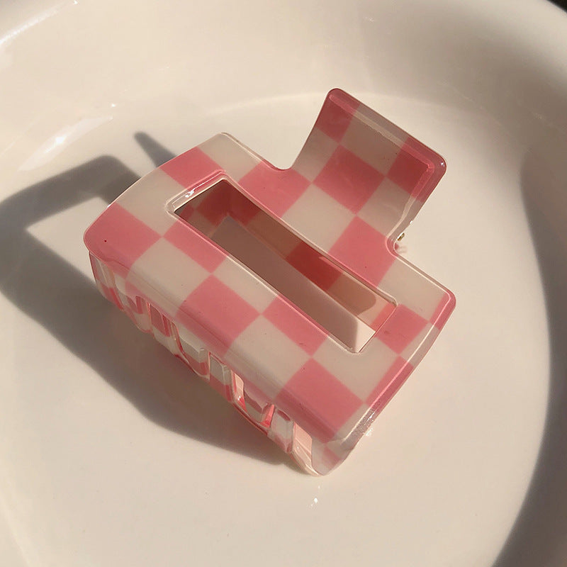 Colorful Checkerboard Grab Clips All-match Hair Grasping Simple Vibrant Vaults