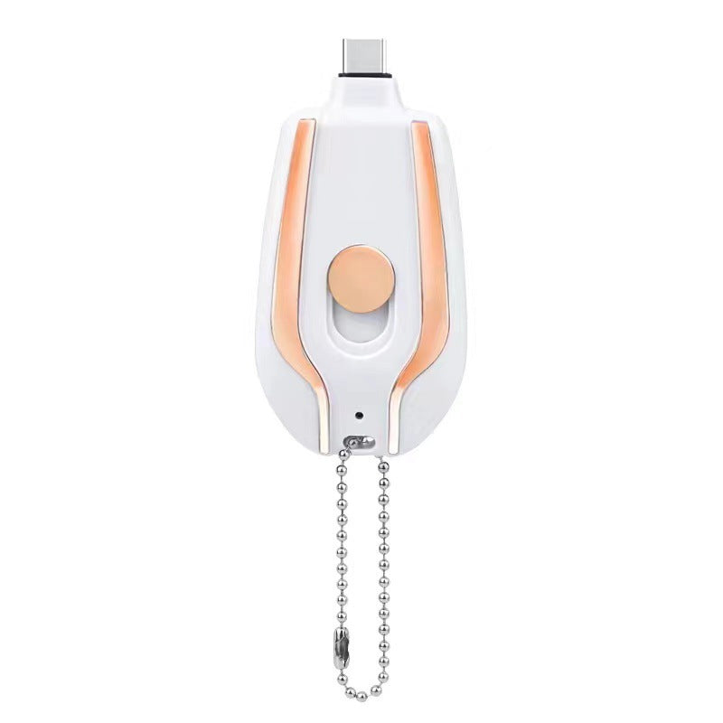 1500mAh Mini Power Emergency Pod Keychain Charger With Type-C Ultra-Compact Mini Battery Pack Fast Charging Backup Power Bank Vibrant Vaults