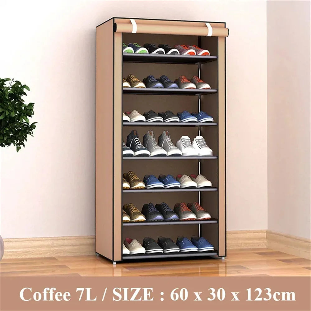 Multilayer Shoe Rack Organizer Nonwoven Fabric Hallway Entryway Stand Holder Space Saving Cabinet Home Furniture Dustproof Shelf Vibrant Vaults