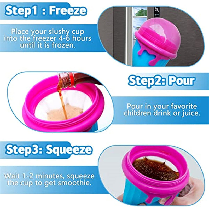 500ml Large Capacity Slushy Cup Summer Squeeze Homemade Juice Water Bottle Quick-Frozen Smoothie Sand Cup Pinch Fast Cooling Magic Ice Cream Slushy Maker Beker Kitchen Gadgets Vibrant Vaults