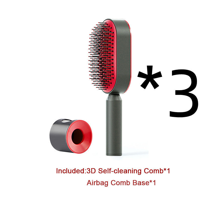 Self Cleaning Hair Brush For Women One-key Cleaning Hair Loss Airbag Massage Scalp Comb Anti-Static Hairbrush Vibrant Vaults