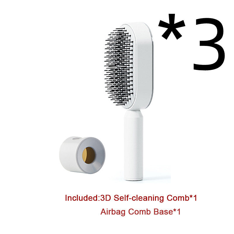 Self Cleaning Hair Brush For Women One-key Cleaning Hair Loss Airbag Massage Scalp Comb Anti-Static Hairbrush Vibrant Vaults