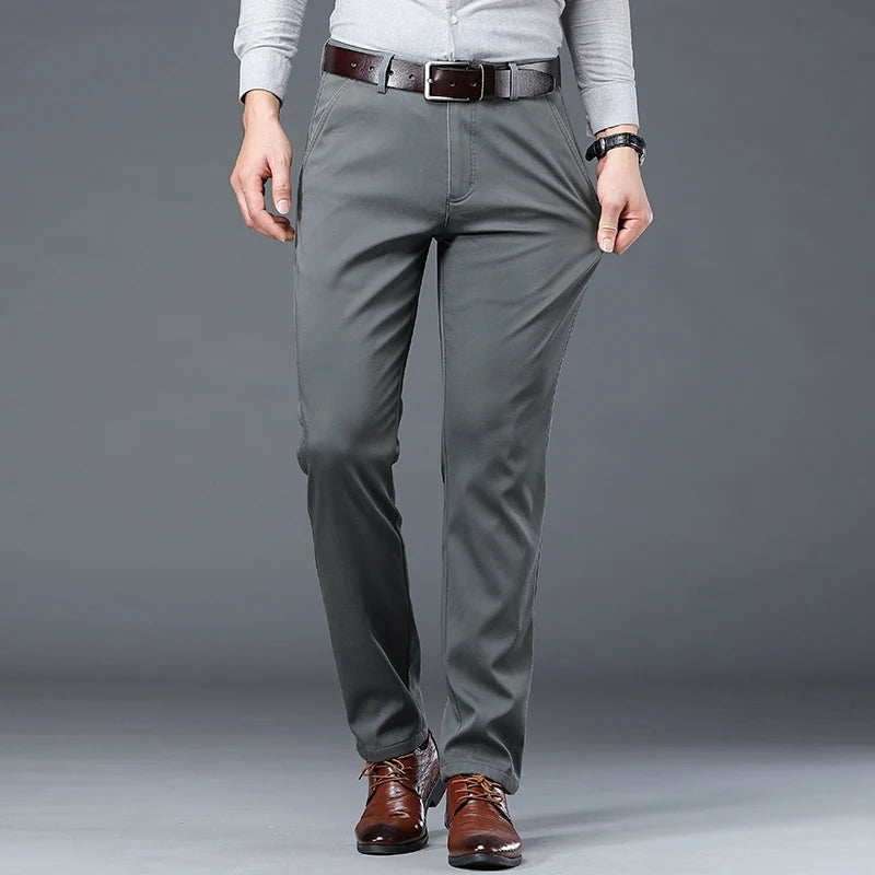 Spring Summer New Men‘s Suit Pants Dress Pant Business Office Cotton Classic Black Blue Trousers Male Plus Size 40 Vibrant Vaults