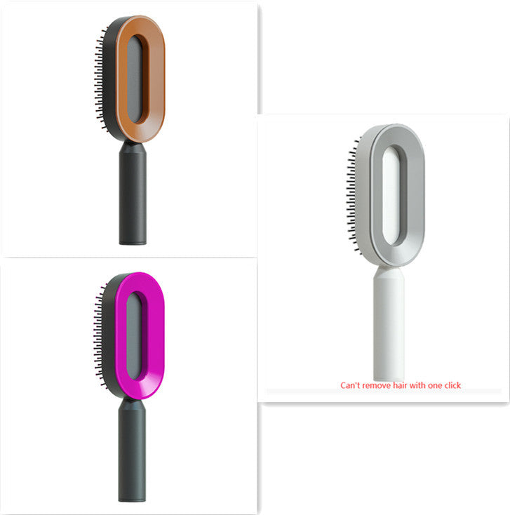 Self Cleaning Hair Brush For Women One-key Cleaning Hair Loss Airbag Massage Scalp Comb Anti-Static Hairbrush Vibrant Vaults