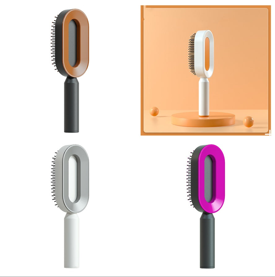 Self Cleaning Hair Brush For Women One-key Cleaning Hair Loss Airbag Massage Scalp Comb Anti-Static Hairbrush Vibrant Vaults