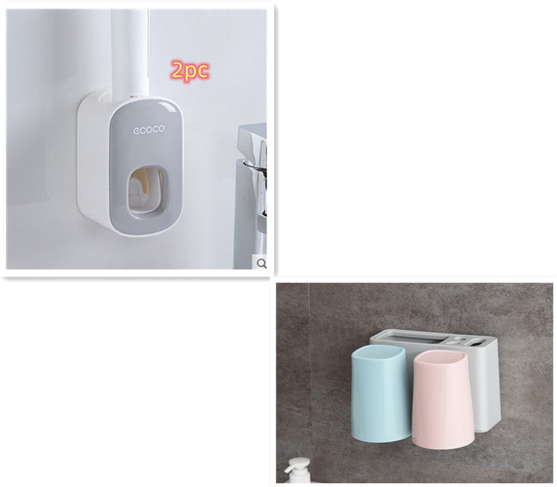 Wall Mounted Automatic Toothpaste Holder Bathroom Accessories Set Dispenser Vibrant Vaults