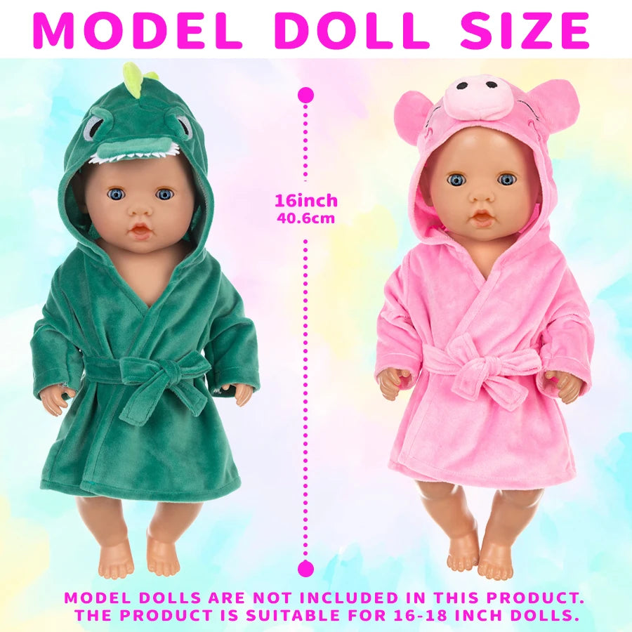 Doll Cartoon Clothes 5Set 18Inch&43cm Baby Pajamas Dinosaur Pig Animal American Reborn New Born Baby Doll OG Girl`s Toy Doll Vibrant Vaults