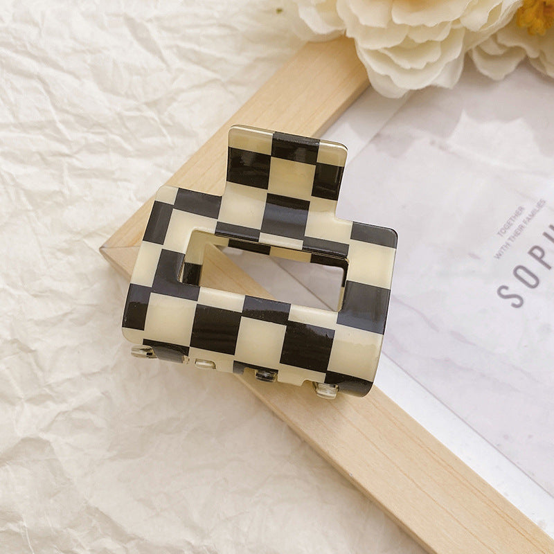 Colorful Checkerboard Grab Clips All-match Hair Grasping Simple Vibrant Vaults