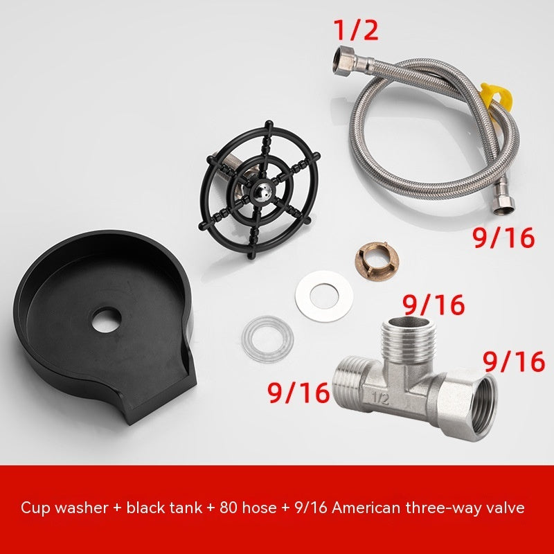 Bar Counter Cup Washer Sink High-pressure Spray Automatic Faucet Coffee Pitcher Wash Cup Tool Kitchen Vibrant Vaults