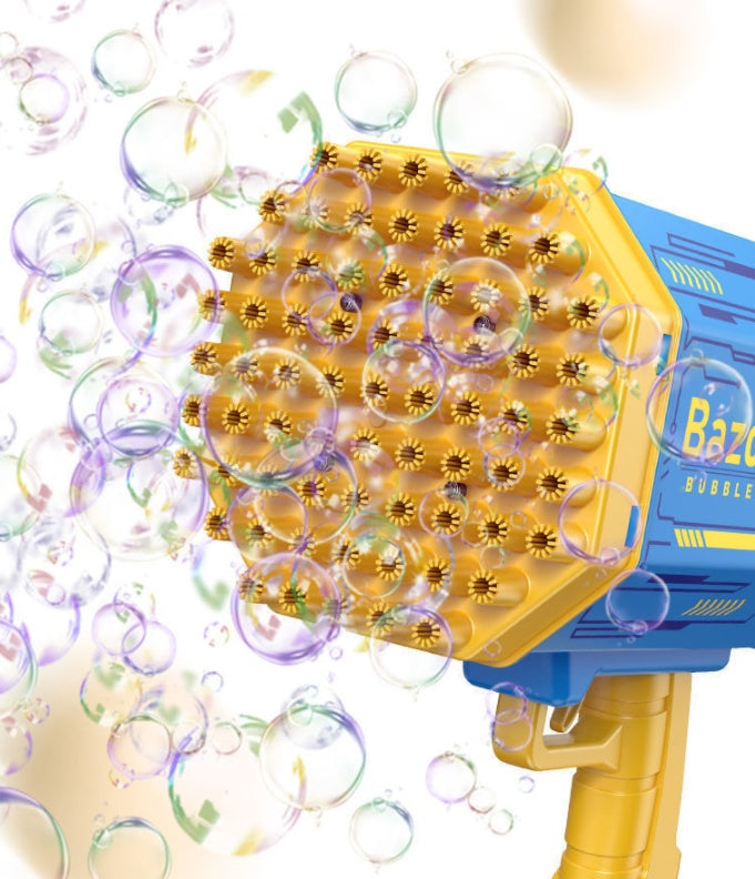 Bubble Gun Rocket 69 Holes Soap Bubbles Machine Gun Shape Automatic Blower With Light Toys For Kids Pomperos Vibrant Vaults
