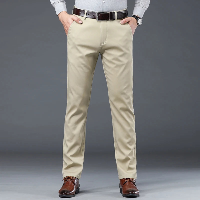 Spring Summer New Men‘s Suit Pants Dress Pant Business Office Cotton Classic Black Blue Trousers Male Plus Size 40 Vibrant Vaults