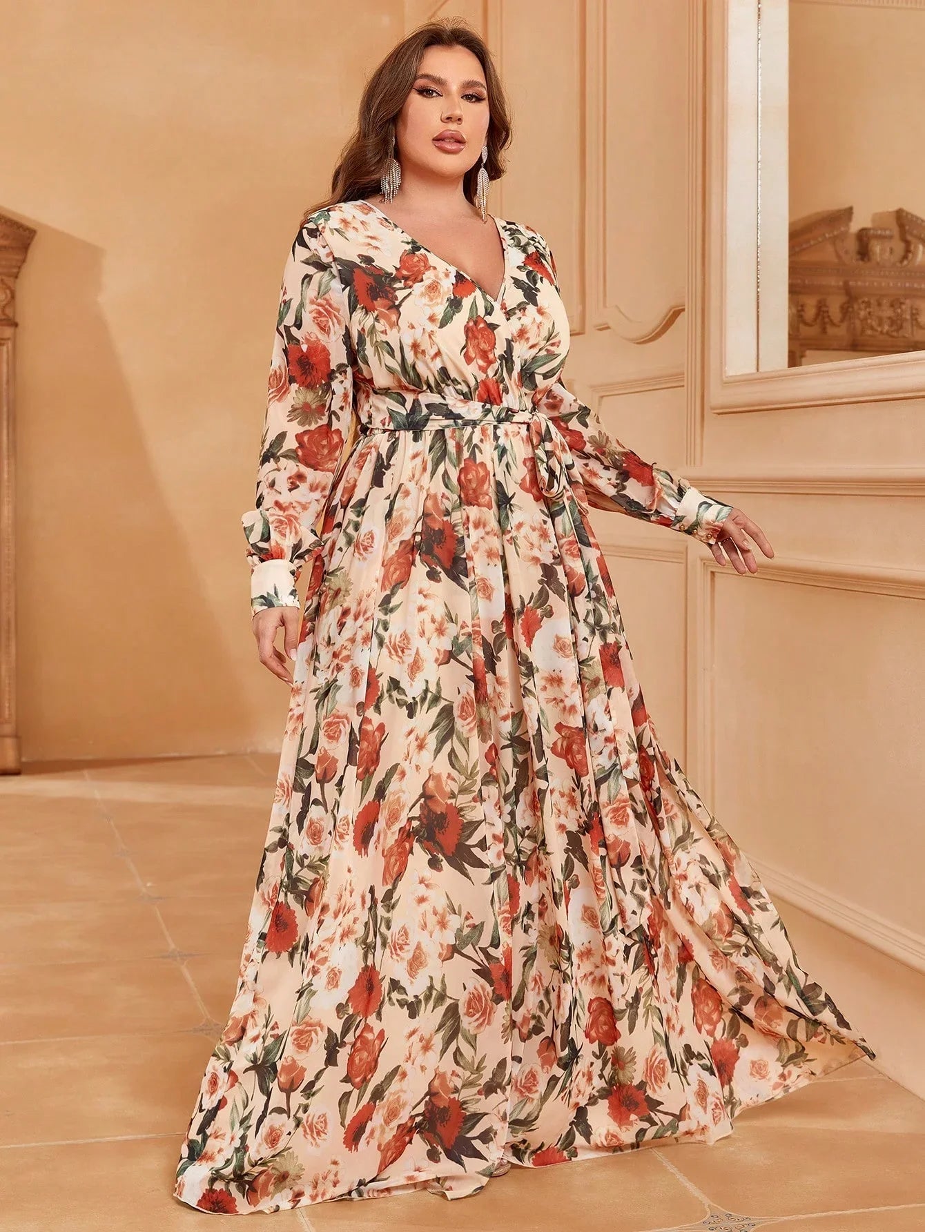 Plus Size Printed Casual Dress Evening gown Ball dress Party dress Vibrant Vaults