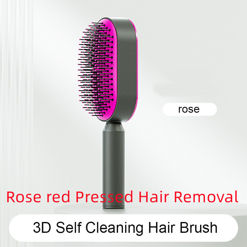 Self Cleaning Hair Brush For Women One-key Cleaning Hair Loss Airbag Massage Scalp Comb Anti-Static Hairbrush Vibrant Vaults